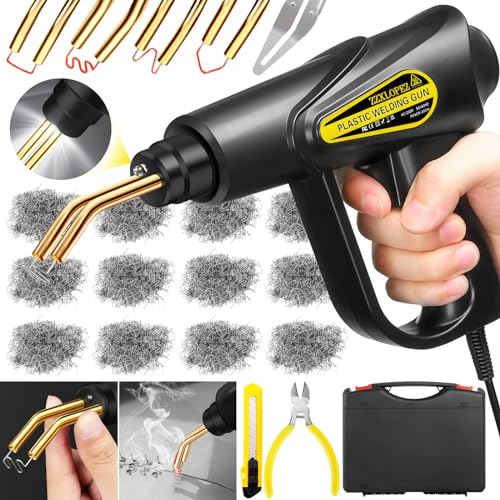 ZZXLOPEZ 200W Saldatrice per Plastica, Kit di Riparazione Paraurti Auto con 1000pcs 6 Tipo Graffette, Plastica Saldatrice Kit, Kit di Plastica Riparazione Saldatura per Auto Paraurti/Auto Ricambi