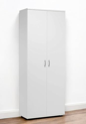 Scarpiera Salvaspazio Bianca in Legno 2 Ante 70x34x176 cm