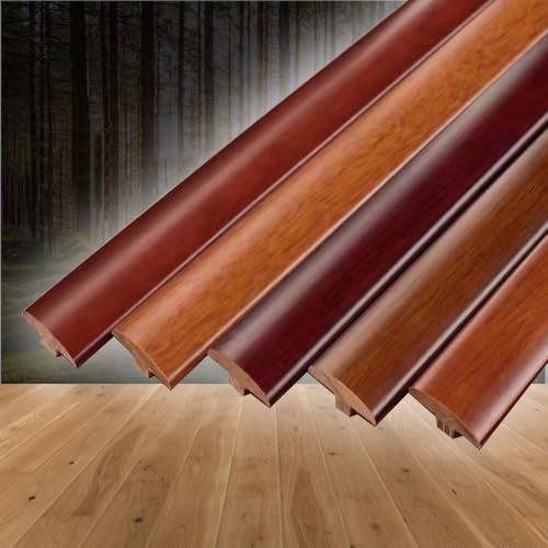 QSPNVFB Wood Floor Transition Strip, T Molding Threshold Seam Cover Strip, 1 1/2 Wide Laminate Flat Divider Strip, Tiles Carpet Edge Reducer For Doorway(Rosewood)