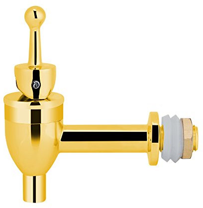 Grifo de Cobre para Barril de Vino, Grifo de Cerveza Ajustable con Rosca de 1,2/1,8 Cm, Grifo de Cerveza de Barril Ajustable para Restaurantes y Bares en Casa (Oro 12mm)