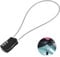 3 Digit Combination Padlock, Anti-Theft Cable Digital Combination Outdoor Resettable Steel Password Luggage Helmet Lock Long Shackle Cabinet Handle Padlock, for Bicycle Suitcase Gun Case Toolbox Black
