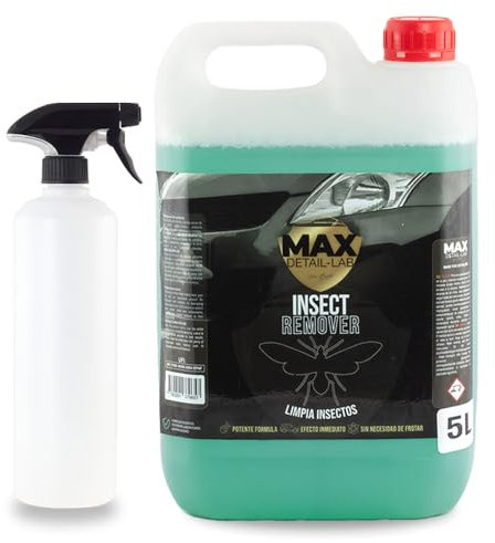 MAX DETAIL-LAB - Insect Remover 5L - Limpia Mosquitos Coche Anti Insectos Sin Frotar, Limpieza Profesional Altamente Efectivo, Fácil Usar, Restaurador Brillo, Líquido Antimosquitos Detailing, 5 Litros