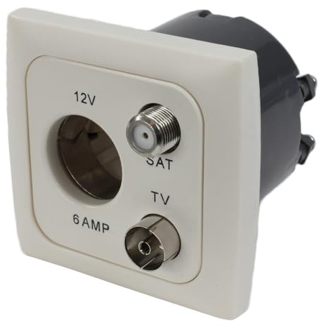 C-Line Presto Inprojal CBE 12 Volt Steckdose Sat TV + Rahmen + Isodose weiß