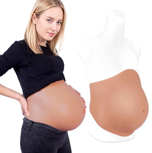 YEEFAIRY Faux Ventre de Grossesse Silicone Moulage Ventre Femme Enceinte Realiste Expérience Adaptée aux Hommes pour Photographie Cosplay Fake Pregnant Belly