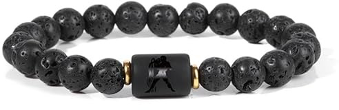 UBBVPKY Spirituelle Armbänder mit Sternzeichen 8 Mm Lavastein-Perlen-Stretcharmband für Herren 12 Sternbilder Natursteinarmband für Damen Horoskop-Schmuckgeschenk