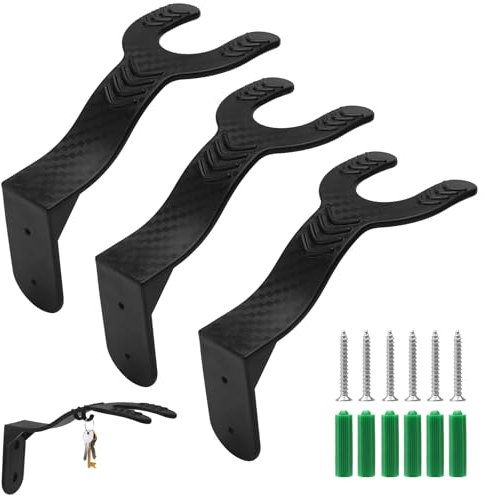 ZMDMAH Helmhalterung Wand 3er Set – Motorradhelm Halterung mit Haken aus hochwertigem ABS, Rutschfest und Stabil – Wandhalterung Helmhalter für Garage, Flur und Wohnzimmer