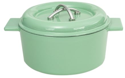 IUYIXWFP Emaillierter Gusseisentopf – 3 l, multifunktionaler Dutch Oven für Suppe, Eintopf, Schmoren und Kochen, Antihaftbeschichtung, induktionsgeeignet (22 cm, 1–3 Personen),A