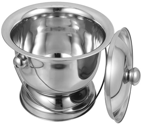 Abgedecktes Nachturinal mit Deckel aus Edelstahl, Silber | Leicht zu Reinigen, Zuhause und Reise, Dickwandig Verarbeitet, Geeignet für Erwachsene und Schwangere