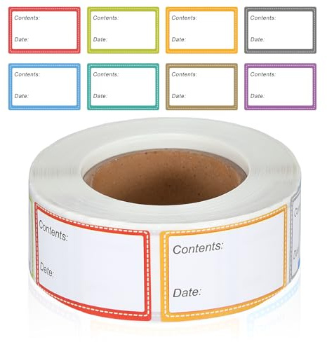 PEOVLVN Freezer Labels to Write On, Removable Freezer Tape 25x40mm Food Labels Stickers Waterproof Oil Resistant Date Label for Food Containers Jars Canning Storage Bins Kitchen Supplies(500PCS)