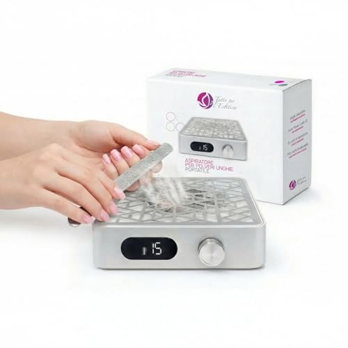Aspiratore Unghie Professionale Ricaricabile per Polveri - Aspiratore Unghie da Tavolo Manicure Estetista con Super Power, Potente, Display Digitale, Filtro Lavabile, Sicurezza Magnetica