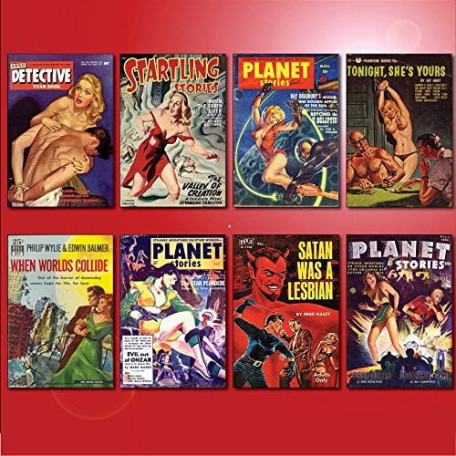 Pulp Fiction/Novels Book cover Fridge Magnets - Set of 8 large fridge magnets No.2