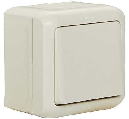 Legrand, Feuchtraum Aufputz Taster Spritzwassergeschützt (IP44), zur Montage auf der Wand, 782364