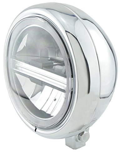 HIGHSIDER Pecos Typ 6 Motorrad 5 3/4 Zoll LED-Scheinwerfer mit TFL, E- geprüft (Chrom)