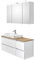 Pelipal - BALU 13 - Badmöbel-Set Quickset 360-110 cm - Keramik-Aufsatzwaschbecken - Badset, Komplettset, 3-teilig mit LED Spiegelschrank usw. in weiß Glanz/Riviera Eiche quer