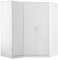 Reflect 2 Piece Bedroom Furniture Bundle - 2 Door CORNER + Single PLAIN Wardrobe (H: 180cm x W: 141cm x D: 103cm) (White Gloss/Matt White)