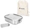 Navaris Lunch Box Porta Pranzo Acciaio Inox 1400ml - Portapranzo 1x Divisore 2X Scomparti - Porta Alimenti Riscaldabile Ermetico - Borsa Inclusa