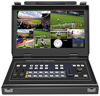 AVMATRIX PVS0613U 13.3 Inch IPS FHD Screen Portable 6 Channel 4×SDI and 2×HDMI Inputs Multi-Format Streaming Switcher with Audio Mixer, GPIO Interface and FTB