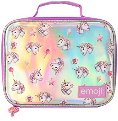Emoji Niños Cesta de Comida Unicornio Púrpura,Talla única,Azul