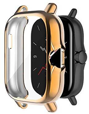 Screen Protector Hülle für Huami Amazfit GTS 2, Schutzhülle Weiche Cover Ultradünne Kratzfest Transparent Plating PC Protector Frame Case Abdeckung Tasche für Huami Amazfit GTS 2 (Roségold, 1 pcs)
