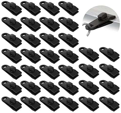 36 Stück Planenklammern, robuster Schlossgriff, Segeltuch-Markisen, Bungee-Kordel-Clips, Kunststoff-Klemmen für Planen, Hai-Zeltbefestigungen für Outdoor-Camping, Auto und Poolabdeckung