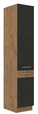 Vigo Hochschrank 40 cm Eiche Lancelot Matera Grau Küchenzeile Küchenblock Küche