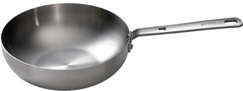 SKOTTSBERG® Tri-Ply professional wok diameter 28 cm, stainless steel, aluminium core, stainless steel handle with branded print, for optimal crispy frying and even cooking, stackable