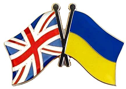 GDPP Anstecknadel mit britischer Ukrainischer Flagge, Freundschaftsflagge, UK- und Ukraine-Freundschaftsanstecker, UK- und Ukraine-Freundschaftsabzeichen, UK- und Ukraine-Freundschaftsflagge, 1 Stück