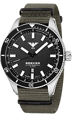 KHS Seeker Steel KHS.SEES.NSGO mit Natoband Steingrau-Oliv