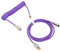 Septpenta Double Sleeved Mechanical Keyboard Cable, with Detachable Metal Aviator, Charge Quickly, USB C to USB A, Coiled Keyboard Cable for Most USB C Mechanical Gaming Keyboards(Purple)
