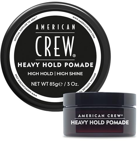 AMERICAN CREW – Heavy Hold Pomade, 85 g, Stylingpomade für Männer, Haarprodukt mit extrem starkem Halt, Stylingprodukt für Frisuren mit viel Glanz, wasserbasiert
