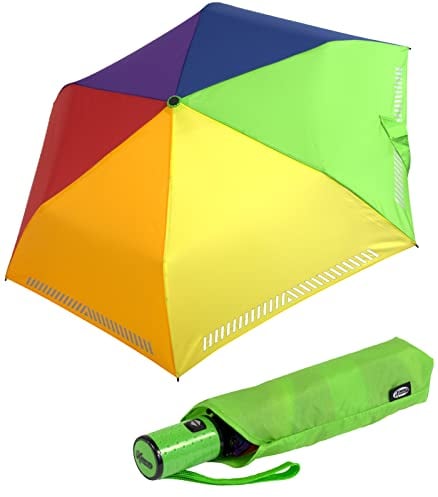 iX-brella Automatik Kinderschirm Safety Reflex extra leicht - Regenbogen