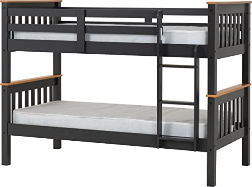 Seconique Neptune 3' Single Bunk Bed in Grey/Oak Effect