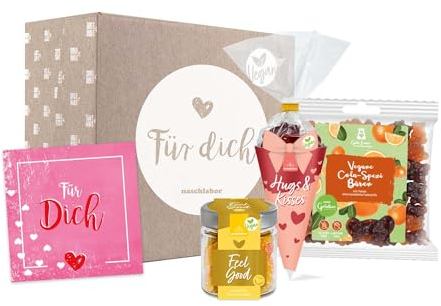 Für Dich Vegane Geschenkbox mit leckeren veganen Gummibärchen | Geschenk für Veganer | Vegane Süßigkeiten zum verschenken oder selber naschen | Vegane Box als Geschenk