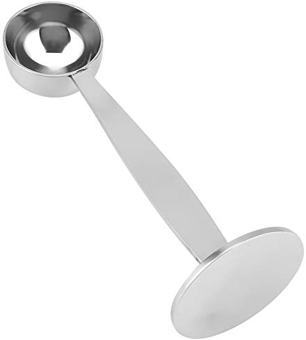 Cuillère à café et Tampon à café 2 en 1 en Acier Inoxydable, Cuillère à café à Double Usage, Cuillère à Mesurer le café, Accessoires de café Multifonctions pour Mesurer et Tasser