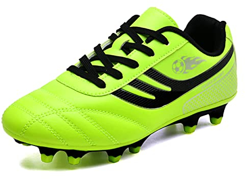 BOTEMAN Fussballschuhe Kinder Soccer Boots Jungen Fußballschuhe Mädchen Turnschuhe Trainingsschuhe Sportschuhe Stollen Kinderschuhe für Outdoor,Grün,39 EU