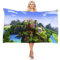 IMFLY Badetuch Minecraft,Strandlaken Dusch-Tuch,Handtuch Strandtuch 70x140,3D Strandtuch für Kinder,Teenager,kinderhandtuch (C,90x180cm)