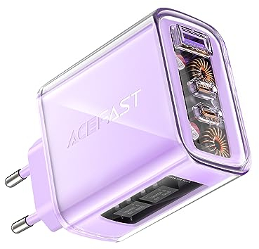 ACEFAST 65W USB C Charger, GaN USB C Fast Charger, PPS 3 Port PD Power Supply, Fast Charger for MacBook Pro/Air, iPad Pro/Air, iPhone 8-14 Series, Galaxy S23/S23 Ultra/S22, etc.
