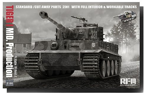 Rye Field Model RM5100 Tiger I mittlere Production 2in1 with cutaway parts & interior Maßstab 1:35 Modellbau Plastikbausatz