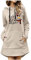 HOOUDO Damen Sweatshirt Langarm Warm Solid Printing Pullover Kleid Kapuzentasche Langarm Kleid Sweatshirts Langlaufski Set Damen Klassisch Komplett (Beige, L)