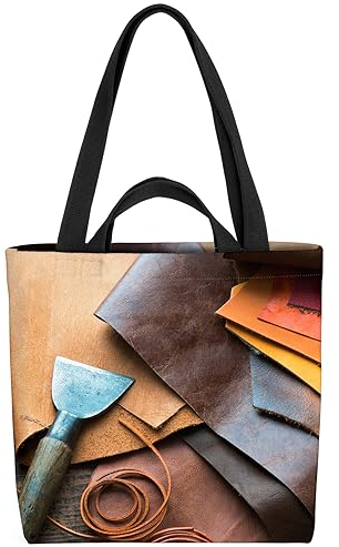 VOID DIY Handwerk Leder Tasche 33x33x14cm,15l Einkaufs-Beutel Shopper Einkaufs-Tasche Bag