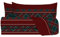 zer0bed, Bettwäsche-Set für Doppelbett, Tartan, hergestellt in Italien, 100% Baumwolle, Bordeauxgrün, Spannbettlaken, 1 Paar Kissenbezüge