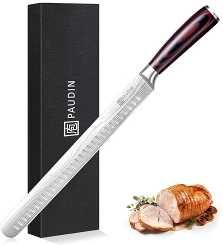 PAUDIN Brisket Knife, 12 Inch Carving Knife, Razor Sharp High Carbon Steel