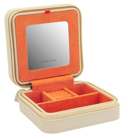 Beige Travel Jewelry Box Boho 20134-1 Marke. Friedrich Lederwaren
