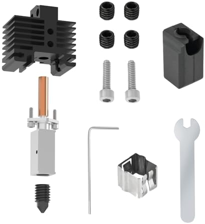 IdeaFormer Neues Upgrade Hotend aus Ganzmetall für Bambulab, Hochtemperatur Extruder Hotend mit Silikon Socke, Düse aus gehärtetem Stahl, 0,4mm Kit für Bambu Lab X1 X1C P1P P1S 3D Drucker