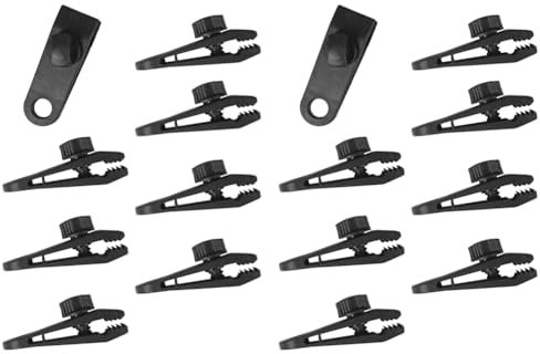 Windhager Planenclip, Halterung Spanner Befestigungsclip für Plane Zelt Gewebeplane Set 8 teilig, schwarz, 8,3 x 2,6 x 2,8 cm, 07010 (Packung mit 2)