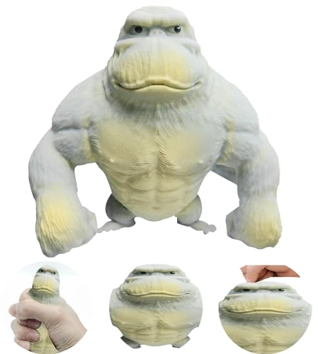 DGUSO Monkey Toy, Gorilla Figur, Stretch Gorilla, Anti Stress Gorilla für Kinder Ab 3 Jahren der Monster Actionfiguren Spielzeug Dschungel Tierfiguren(Grau,13*11cm)