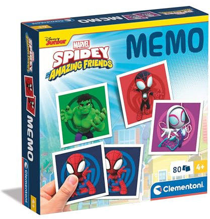 Clementoni Lernspiel Memo Marvel Spidey und seine erstaunlichen Freunde 80 Fliesen - Für Kinder 4 Jahre, Made In Italy 18304