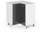 Vicco Eckunterschrank R-Line, Anthrazit Hochglanz/Weiß, 75.6 cm, AP Eiche