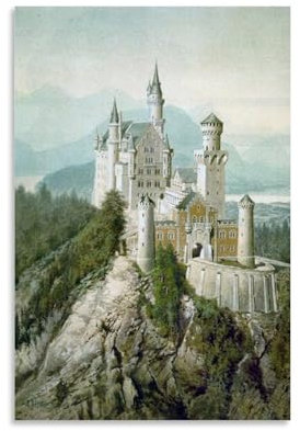 TSNKNP Adolf Hitler Neuschwanstein Castle Poster Dekorative Malerei Leinwand Wandkunst Wohnzimmer Poster Schlafzimmer Malerei,Wandkunst Bilddruck Moderne Familienzimmer Dekor 12x18inch(30x45cm)