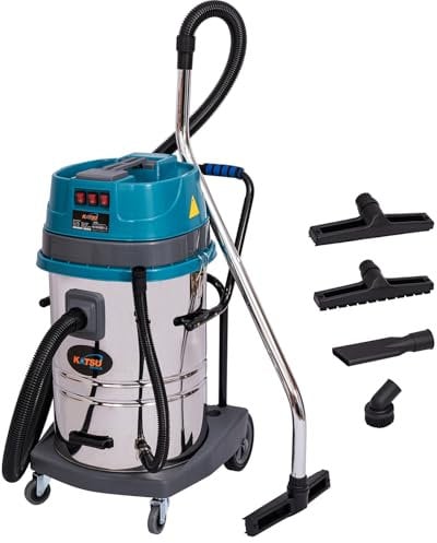 KATSU Tools Aspirateur Industriel Eau et poussière 80 litres 3600 W Puissant Triple Moteur Extracteur de poussière d'atelier avec Accessoires pour Utilisation intérieure et extérieure